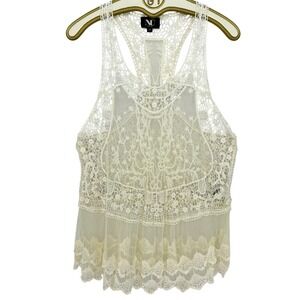 NÜ Denmark Lace Sleeveless Top XS Ivory Festival Boho Fairy Feminine Whimsical